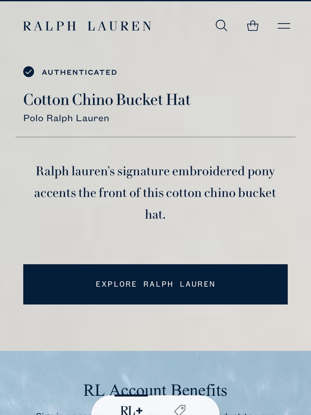 Ralph Lauren Cotton Chino Bucket Hat - Picture 7 of 7